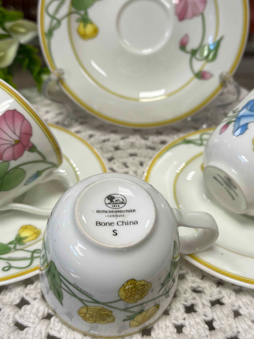 Кофейная пара Hutschenreuther Германия 100мл. Костяной фарфор с деколью. Винтаж. Цена за 1шт. Картинка 2